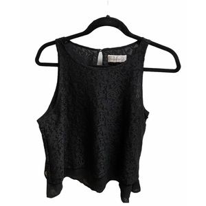 Abercrombie & Fitch Black Overlay Lace Tank Medium